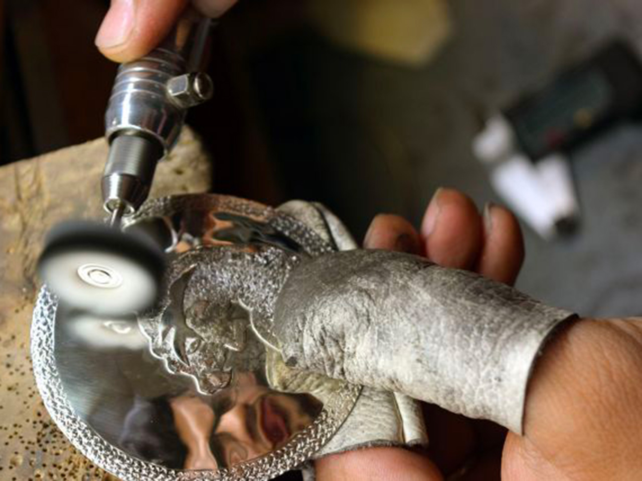 silver processing in one of the historic shops on Via dei Calderai in Palermo