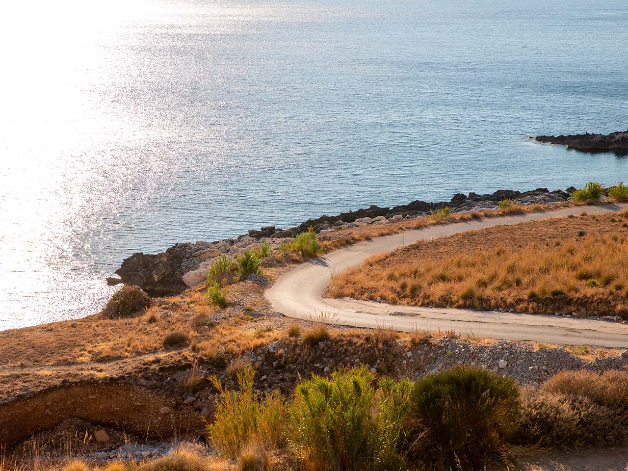 road route on the Sicilian coast